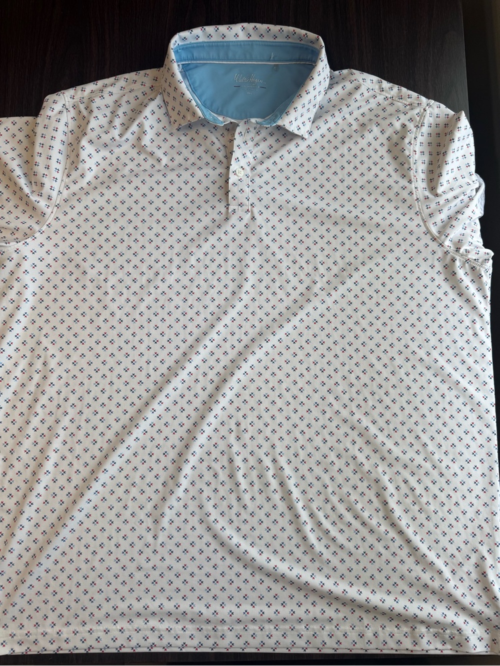 Walter Hagen Performance 11 Golf Polo Men’s White Geometric Short Sleeve 2XL